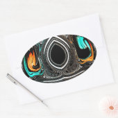 Sticker Ovale Doodle ethnique africain Zebra texturé Art Imprime (Enveloppe)