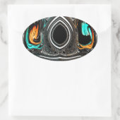 Sticker Ovale Doodle ethnique africain Zebra texturé Art Imprime (Sac)