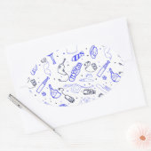 Sticker Ovale Doodle fête des pères (Enveloppe)