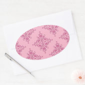 Sticker Ovale Douce Damask Rose (Enveloppe)