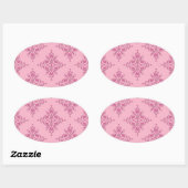 Sticker Ovale Douce Damask Rose (Feuille)