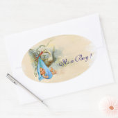 STICKER OVALE DOUCHE BÉBÉ BLUE STORK (Enveloppe)