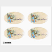 STICKER OVALE DOUCHE BÉBÉ BLUE STORK (Feuille)