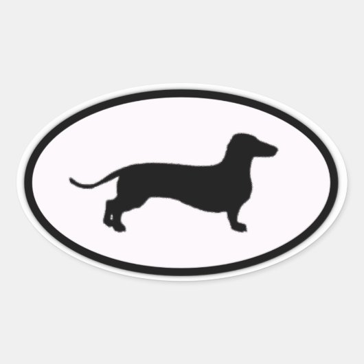 Sticker Ovale doxie (Devant)