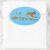 Sticker Ovale Dozer est heureux d'être dans la course! (Sac)