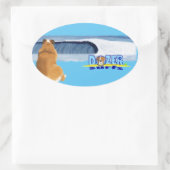 Sticker Ovale Dozer remercie l'océan. (Sac)