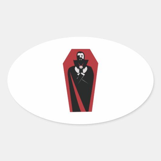 Sticker Ovale Draculas Coffin (Devant)