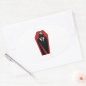 Sticker Ovale Draculas Coffin (Enveloppe)