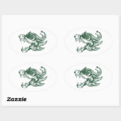Sticker Ovale dragon (Feuille)