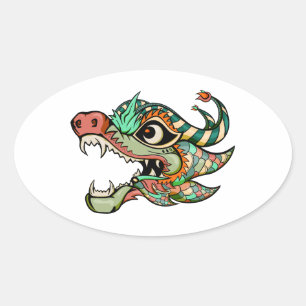 Sticker Ovale dragon