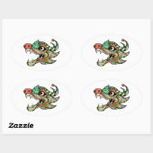 Sticker Ovale dragon (Feuille)