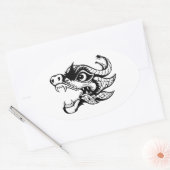 Sticker Ovale dragon (Enveloppe)