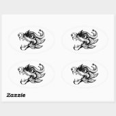 Sticker Ovale dragon (Feuille)