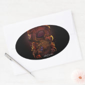 Sticker Ovale Dragon (conception de signature) (Enveloppe)