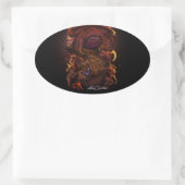 Sticker Ovale Dragon (conception de signature) (Sac)