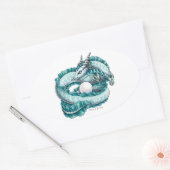 Sticker Ovale Dragon de pierre de naissance de juin : Pearl (Enveloppe)