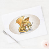 Sticker Ovale Dragon de pierre de naissance de novembre : Topaz (Enveloppe)