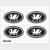 Sticker Ovale Dragon gallois (Feuille)