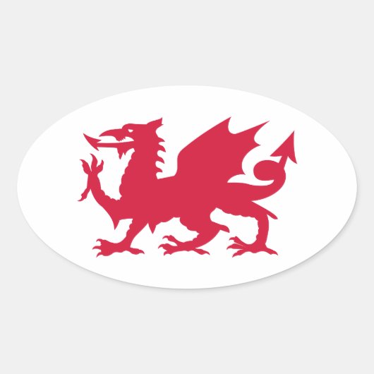 Sticker Ovale Dragon gallois rouge (Devant)