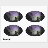 Sticker Ovale Dragon incliné (Feuille)