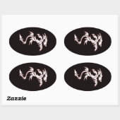 Sticker Ovale Dragon rougeoyant (Feuille)