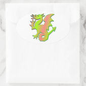 Sticker Ovale Dragon stylisé (Sac)
