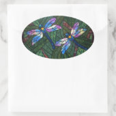 Sticker Ovale Dragonflies de verre (Sac)