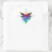 Sticker Ovale Dragonfly en arc-en-ciel (Sac)