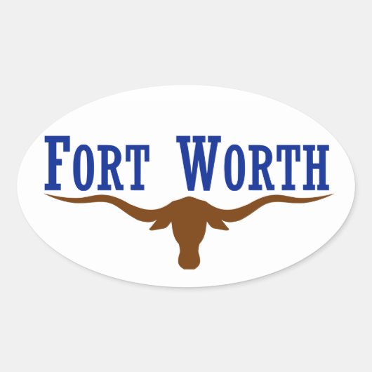 Sticker Ovale Drapeau 4 Fort Worth (Devant)