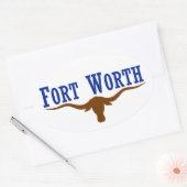 Sticker Ovale Drapeau 4 Fort Worth (Enveloppe)
