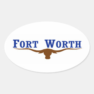 Sticker Ovale Drapeau 4 Fort Worth