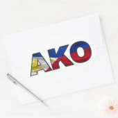 Sticker Ovale Drapeau AKO-Philippines (Enveloppe)