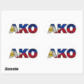 Sticker Ovale Drapeau AKO-Philippines (Feuille)