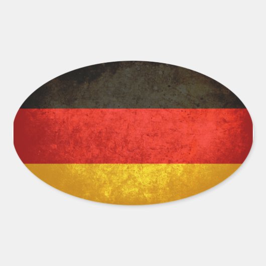 Sticker Ovale Drapeau allemand (Devant)