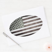 Sticker Ovale Drapeau américain (Enveloppe)