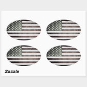 Sticker Ovale Drapeau américain (Feuille)