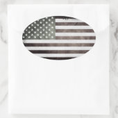 Sticker Ovale Drapeau américain (Sac)