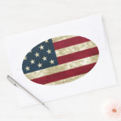 Sticker Ovale Drapeau américain (Enveloppe)