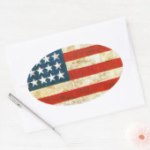 Sticker Ovale Drapeau Américain (Enveloppe)
