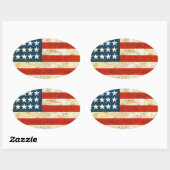 Sticker Ovale Drapeau Américain (Feuille)