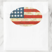 Sticker Ovale Drapeau Américain (Sac)