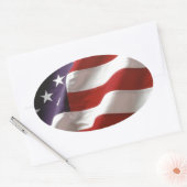Sticker Ovale Drapeau américain (Enveloppe)
