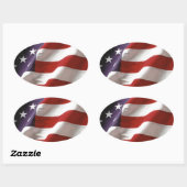 Sticker Ovale Drapeau américain (Feuille)