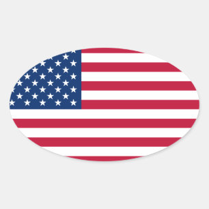 Sticker Ovale Drapeau américain