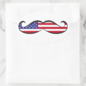 Sticker Ovale Drapeau américain Moustache (Sac)