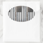 Sticker Ovale Drapeau américain noir et blanc (Sac)