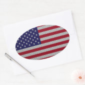 Sticker Ovale Drapeau américain sur la fibre de carbone (Enveloppe)