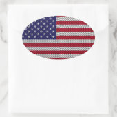 Sticker Ovale Drapeau américain sur la fibre de carbone (Sac)