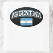 Sticker Ovale Drapeau Argentine (Sac)