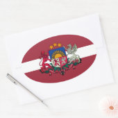 Sticker Ovale Drapeau/armoiries de Lettonie (Enveloppe)